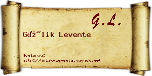 Gálik Levente névjegykártya